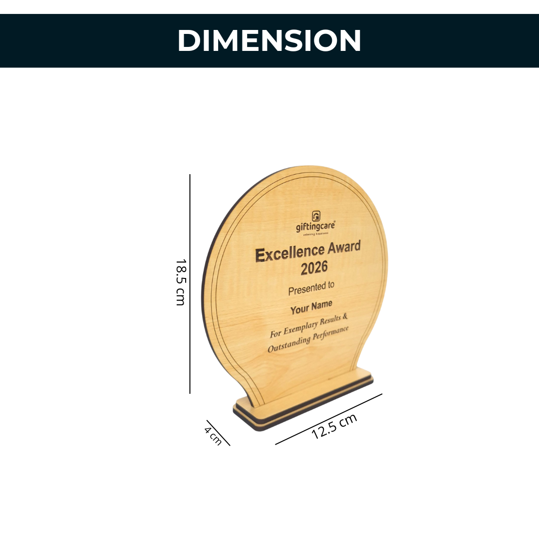MDF Wooden Trophy | Customized Memento for Achievements & Events