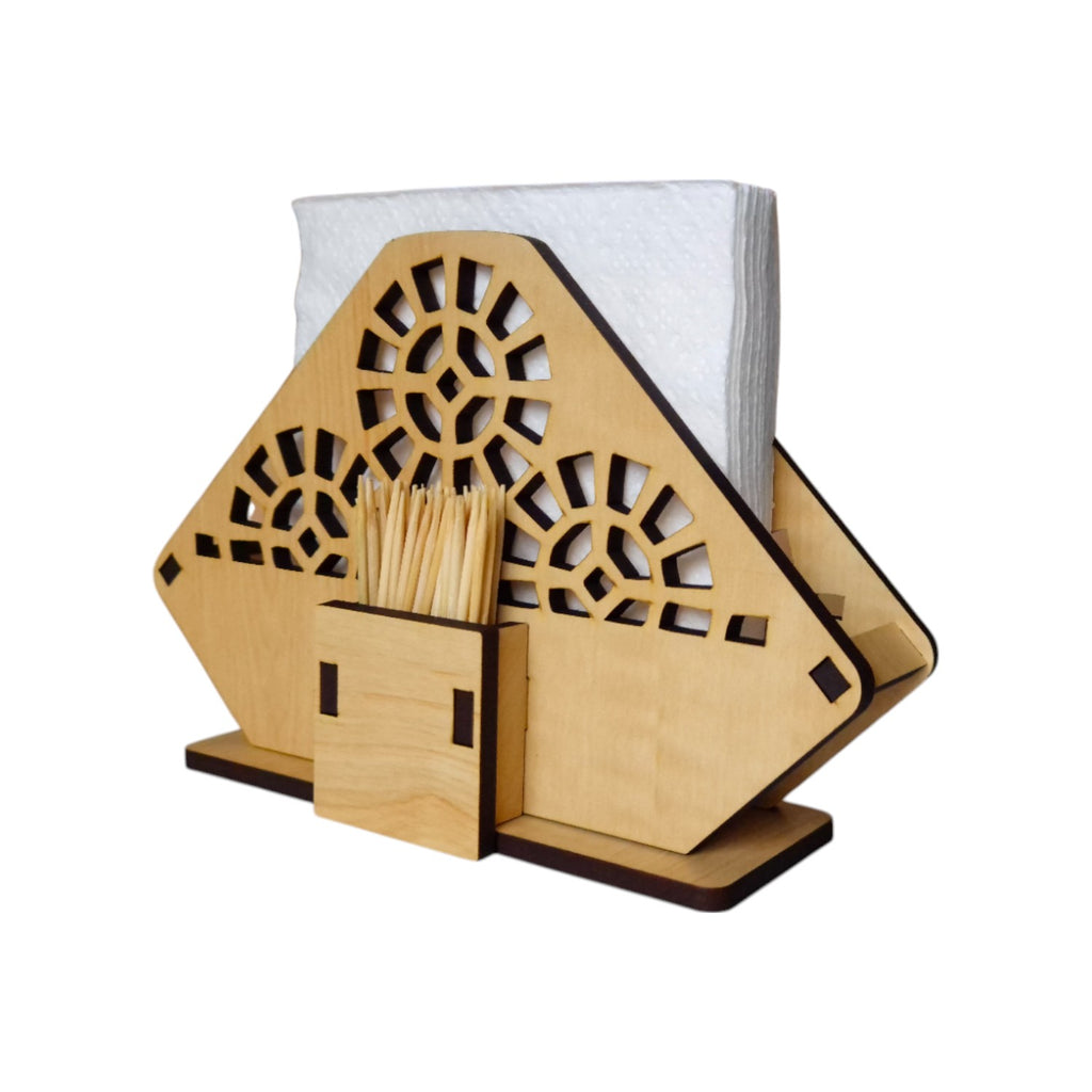 Tissue Paper and Toothpick Holder | Decorative and Premium Wooden holder ideal for Home, Kitchen Dining Table, Restaurants and Café