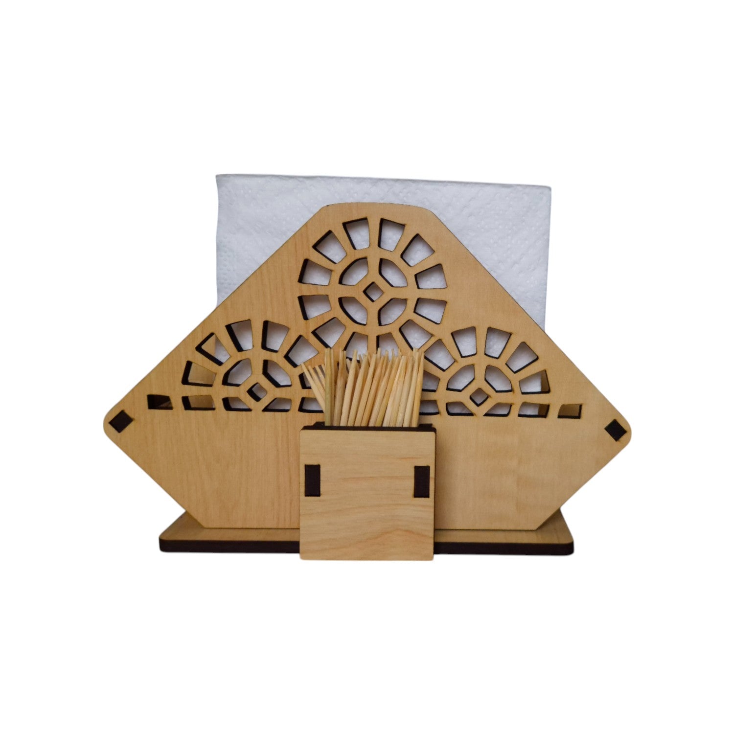 Tissue Paper and Toothpick Holder | Decorative and Premium Wooden holder ideal for Home, Kitchen Dining Table, Restaurants and Café
