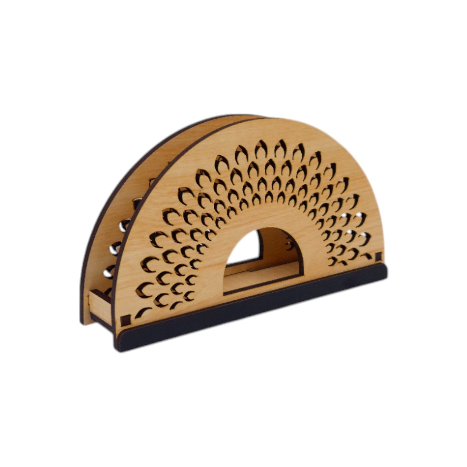 Tissue Paper Holder | Decorative and Premium Wooden holder ideal for Home, Kitchen Dining Table, Restaurants and Café (Peaccock)