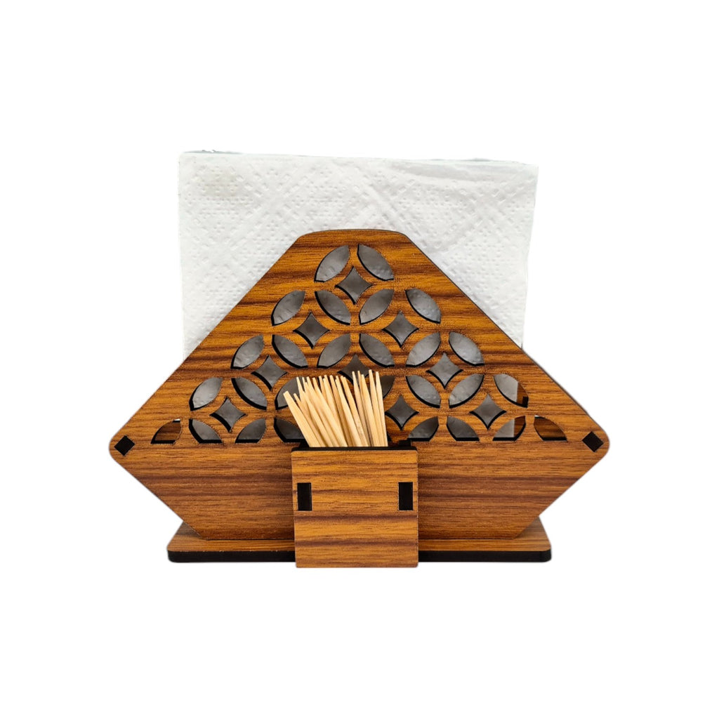 Tissue Paper and Toothpick Holder | Decorative and Premium Wooden holder ideal for Home, Kitchen Dining Table, Restaurants and Café