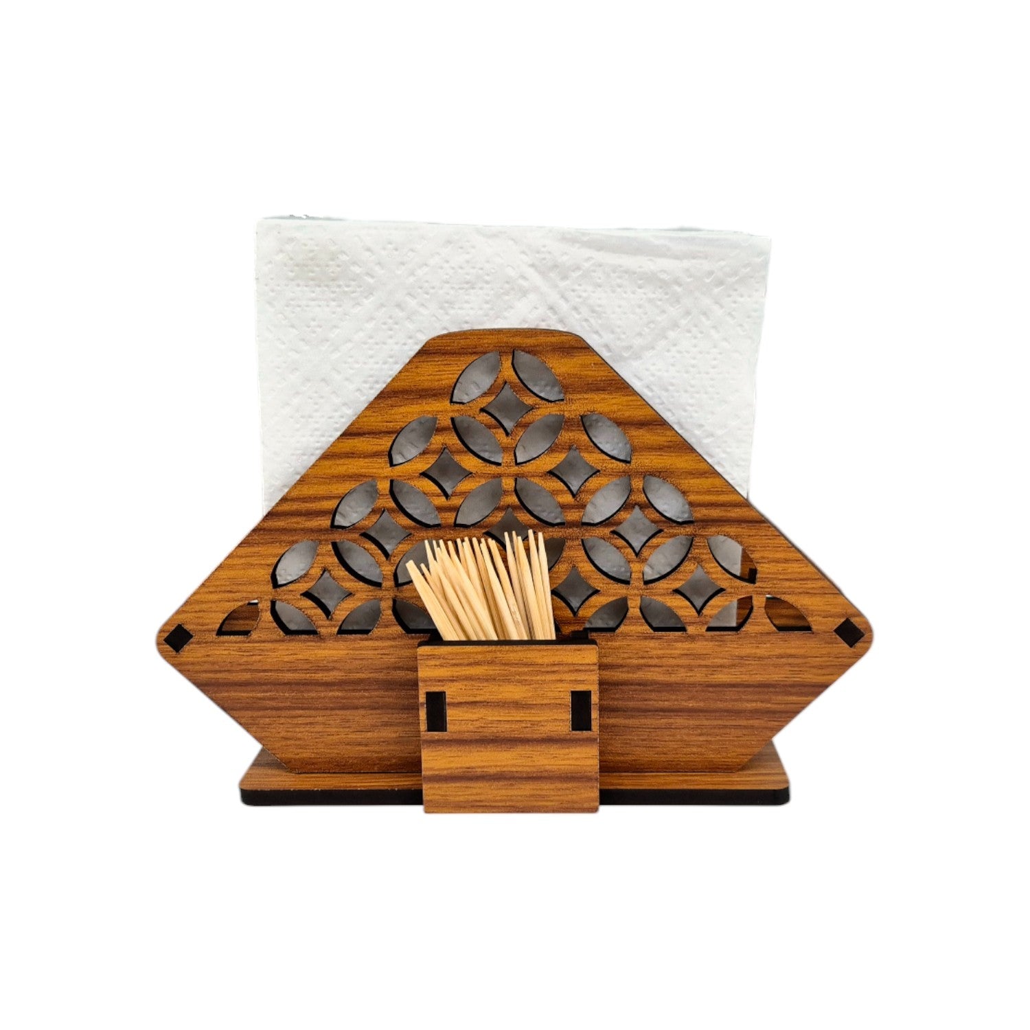 Tissue Paper and Toothpick Holder | Decorative and Premium Wooden holder ideal for Home, Kitchen Dining Table, Restaurants and Café
