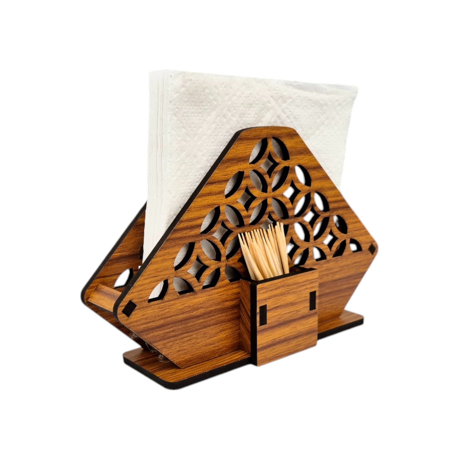 Tissue Paper and Toothpick Holder | Decorative and Premium Wooden holder ideal for Home, Kitchen Dining Table, Restaurants and Café