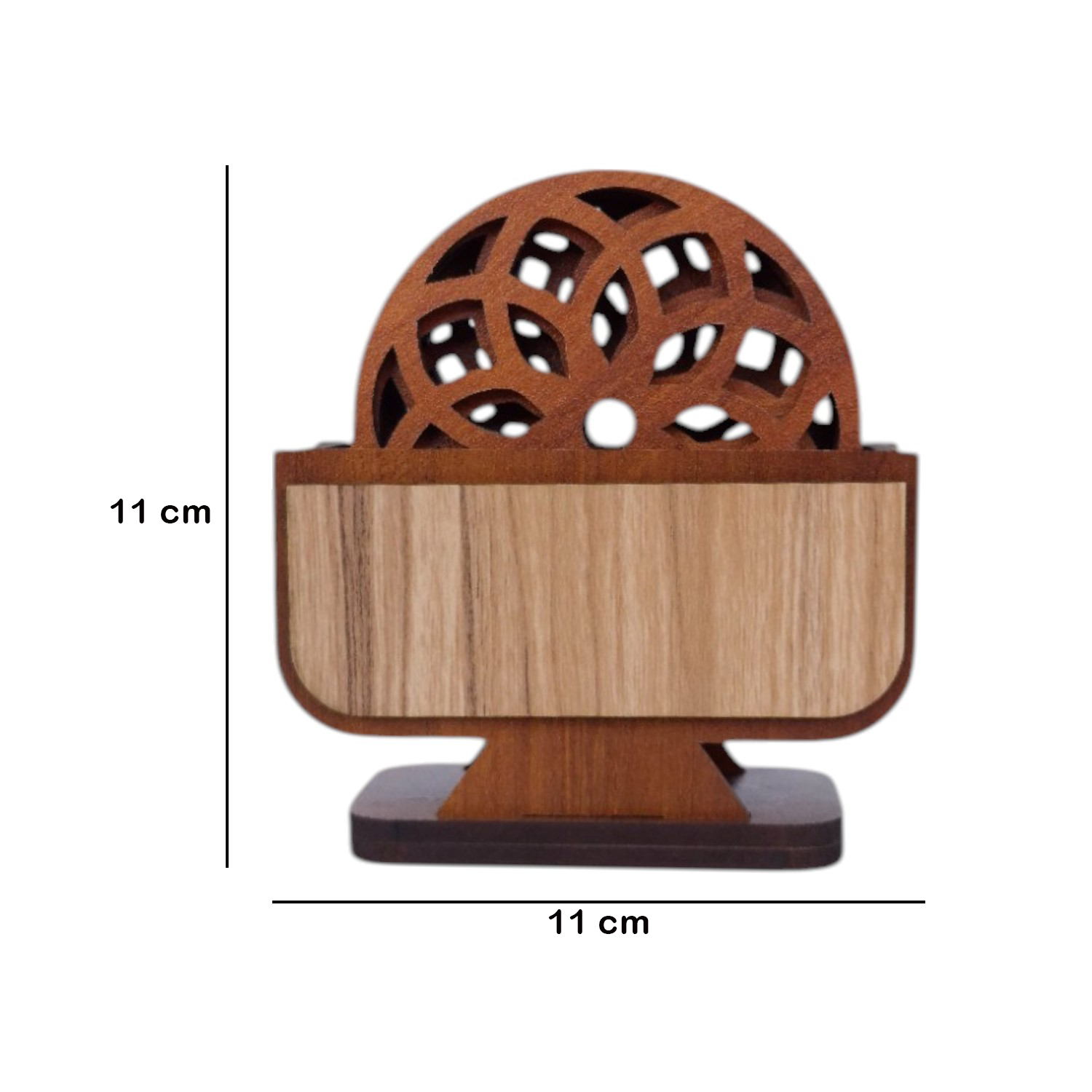 Wooden Coaster Set of 6 with Coaster Box for Tea cups, Coffee Mugs, Bottles, Glasses (Teak & Black )