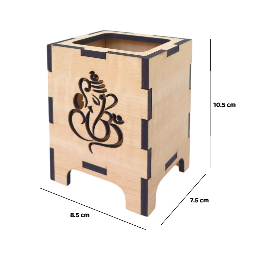 Wooden Pen-Pencil Holder with Artistic Design Home or Office Stationery Organiser