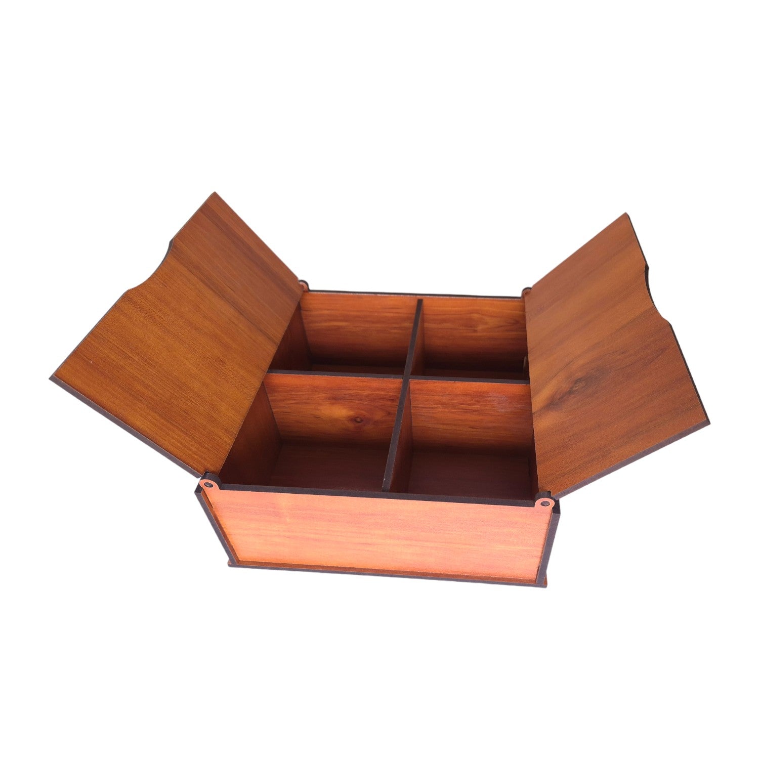 Wooden dry fruit & spice box with 4 compartments