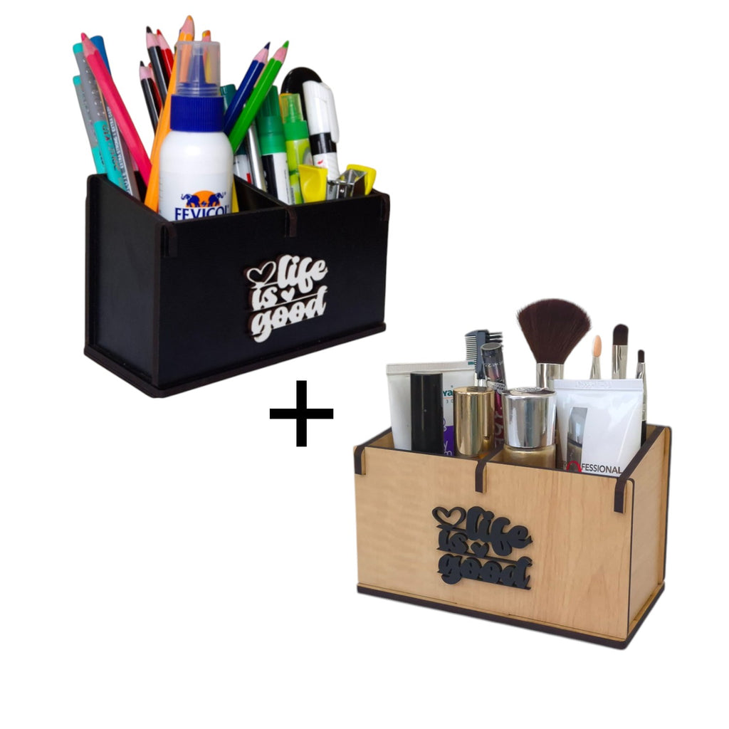 2 Compartment Stationery Holder |Desk Organizer for Professional and Students | combo Pack