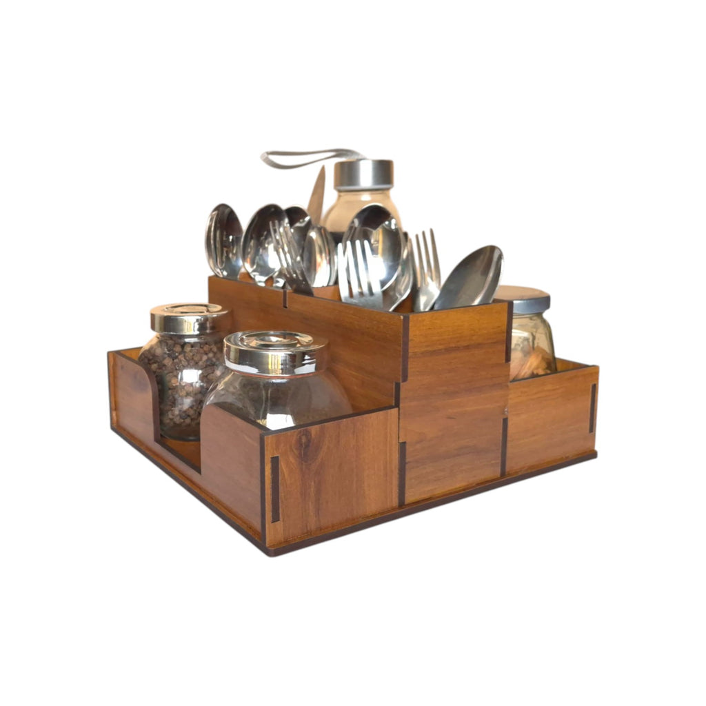 Kitchen Cutlery Holder | Multipurpose Spoon, Fork, Knife, And Salt-Pepper  Organizer ideal for Home Kitchen,Café & resturant