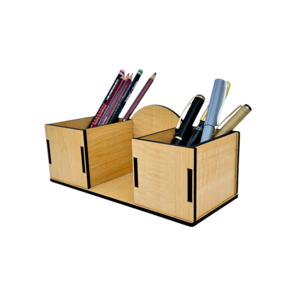 Wooden Desk Organizer with Space for placing Idol, Statue.