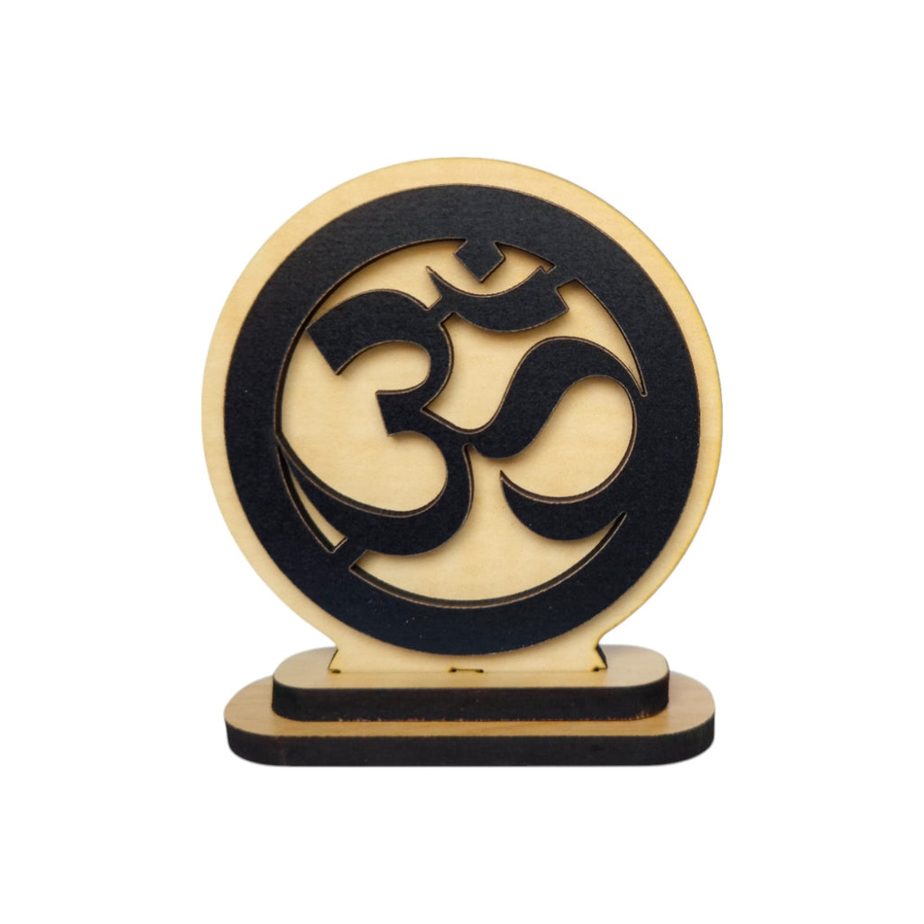 Wooden Desk Organizers and pen-pencil holder with OM Idol placed
