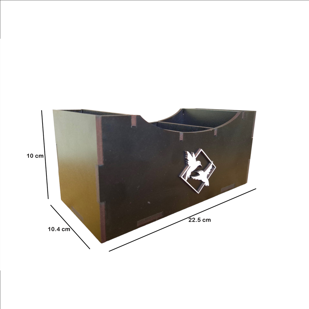 Wooden Multipurpose Remote and Staionery Stand for Office & Home | 5 Compartment