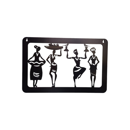 "Wooden 4 Dancing wall Art Painting/ Wall Decorative for Living room, Office or Home | Dual Layer Black & White Wooden MDF "