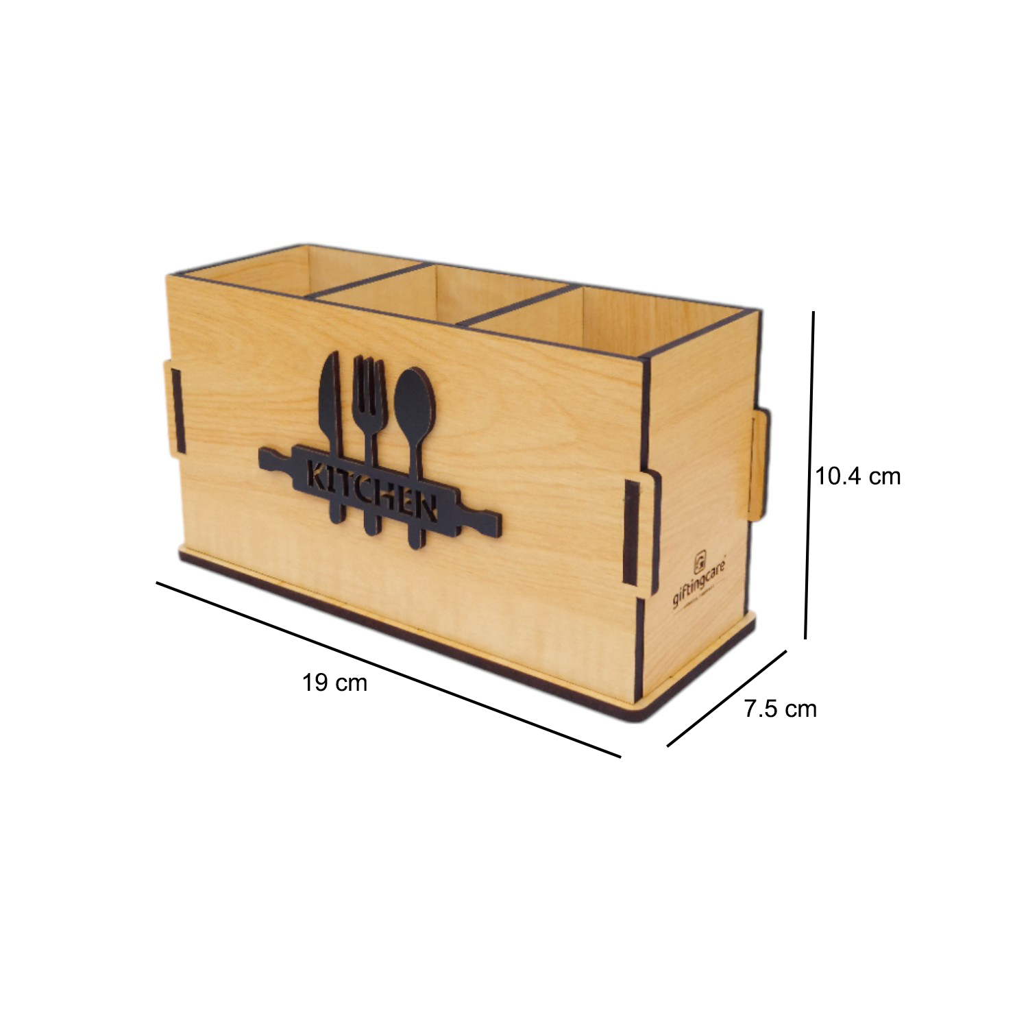 Wooden Cutlery Stand for Kitchen & Dining Table | Spoon, Knife & Fork Holder |3 Compartments