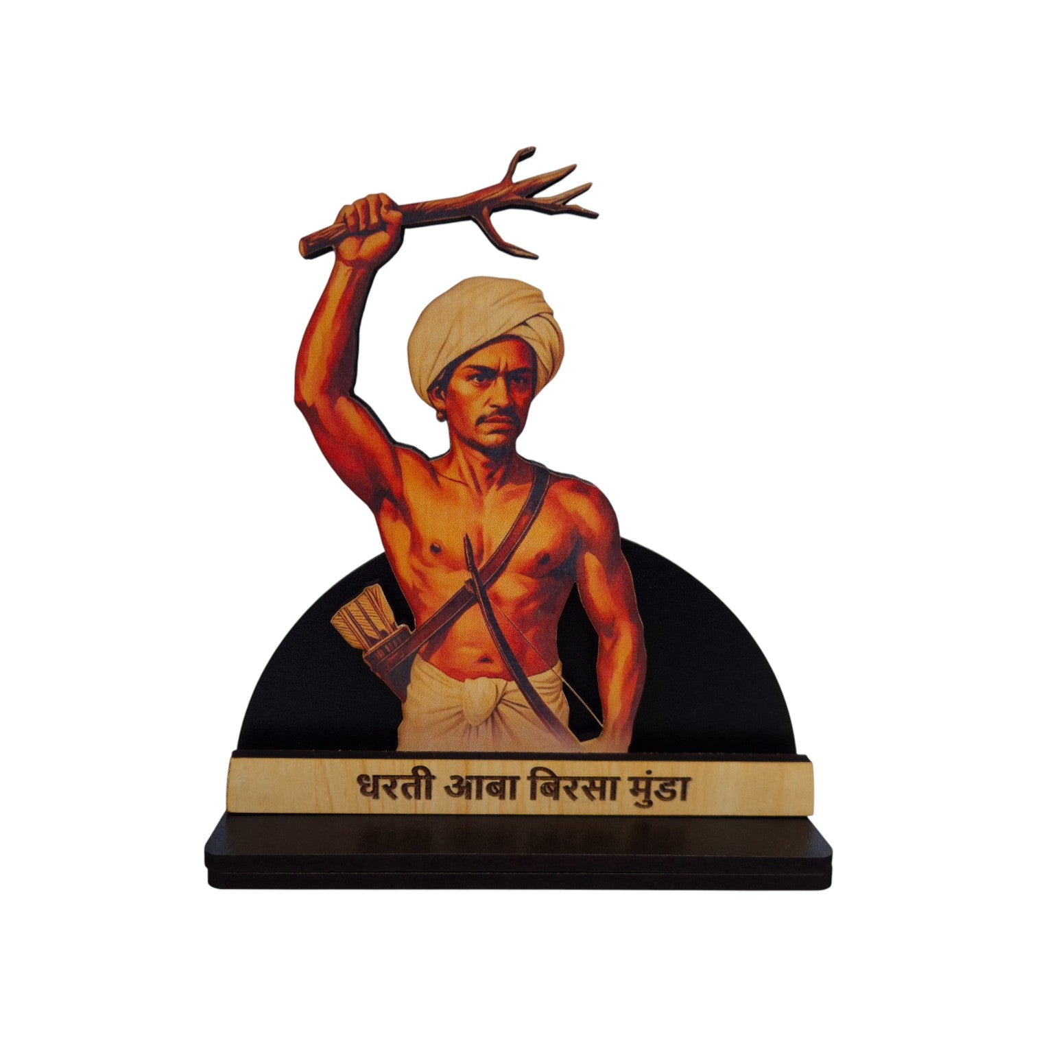 Birsa Munda Wooden Tabletop | Idol for Home, Office & Puja Decor | Divine Gifts