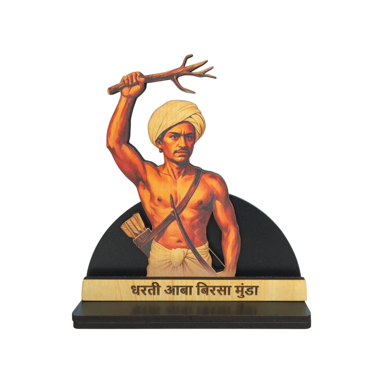 Birsa Munda Wooden Tabletop | Idol for Home, Office & Puja Decor | Divine Gifts