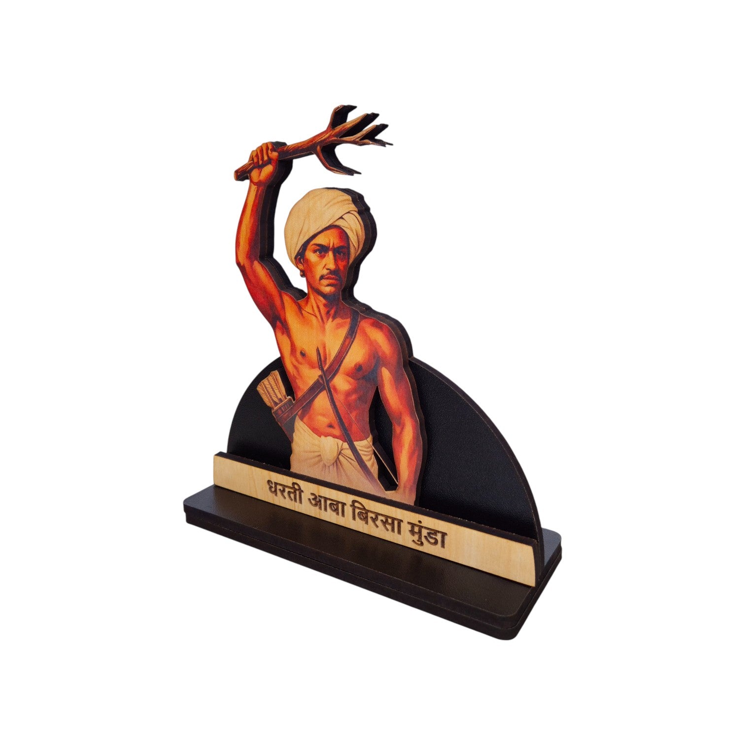 Birsa Munda Wooden Tabletop | Idol for Home, Office & Puja Decor | Divine Gifts