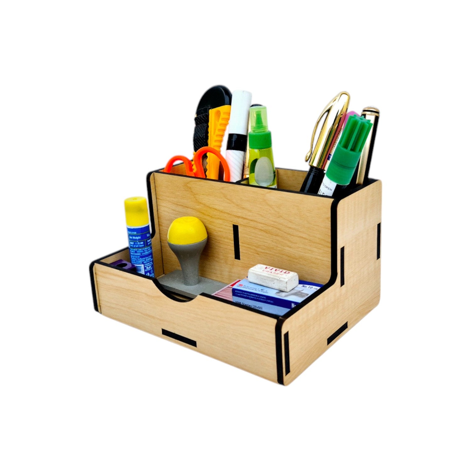 Wooden Desk Organizer for Pen and Acessories | Multipurpose storage Stand