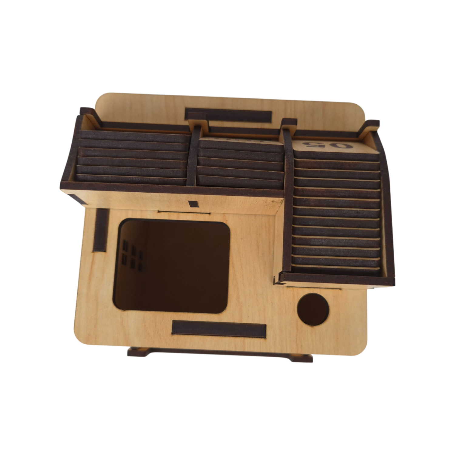 Home Miniature Desk Organizer with lifetime Calendar Penholder, Sticky note holder