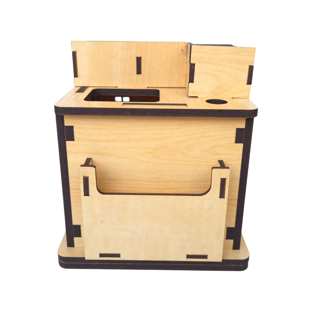 Home Miniature Desk Organizer with lifetime Calendar Penholder, Sticky note holder