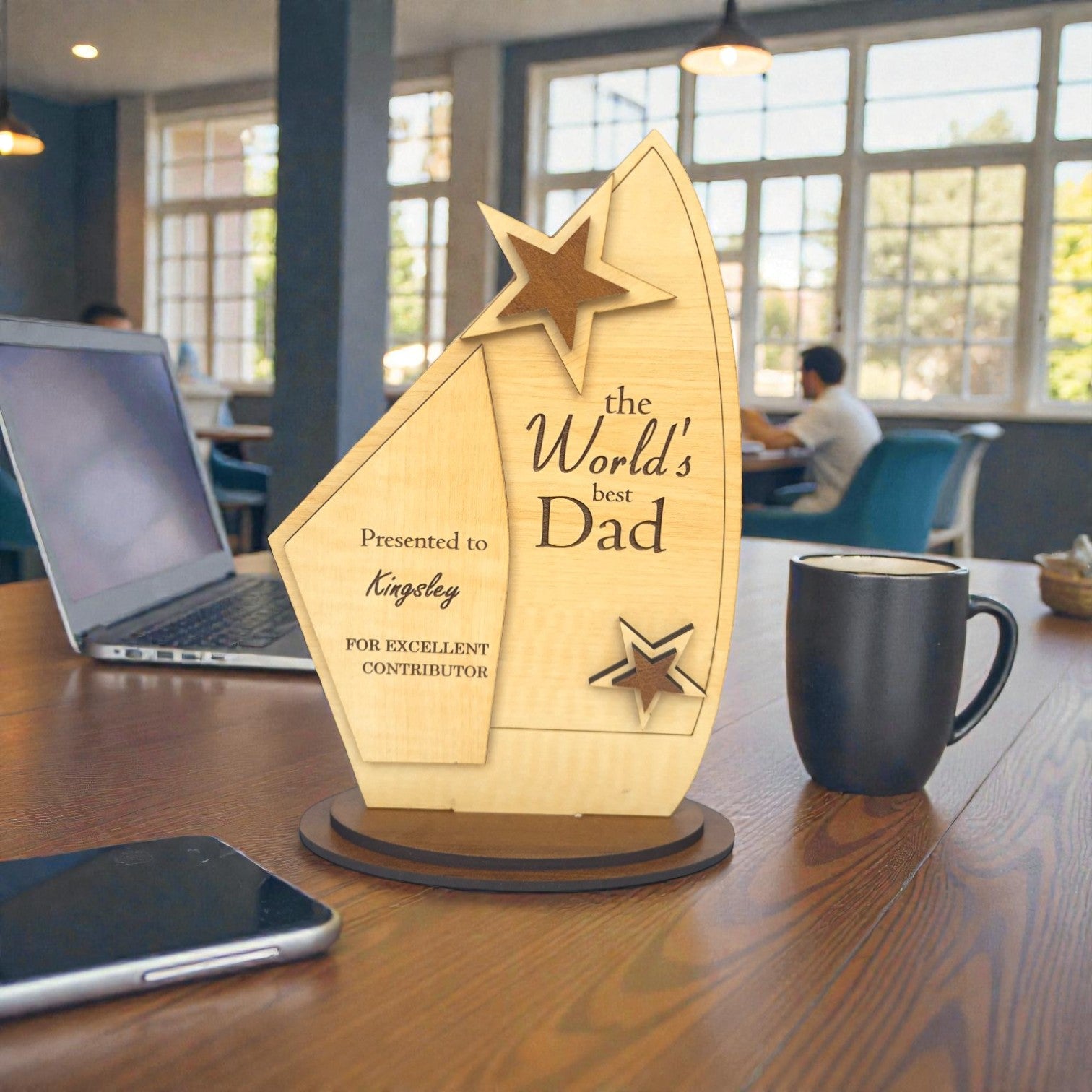 Premium MDF Wooden Trophy – Personalized Corporate Recognition Award