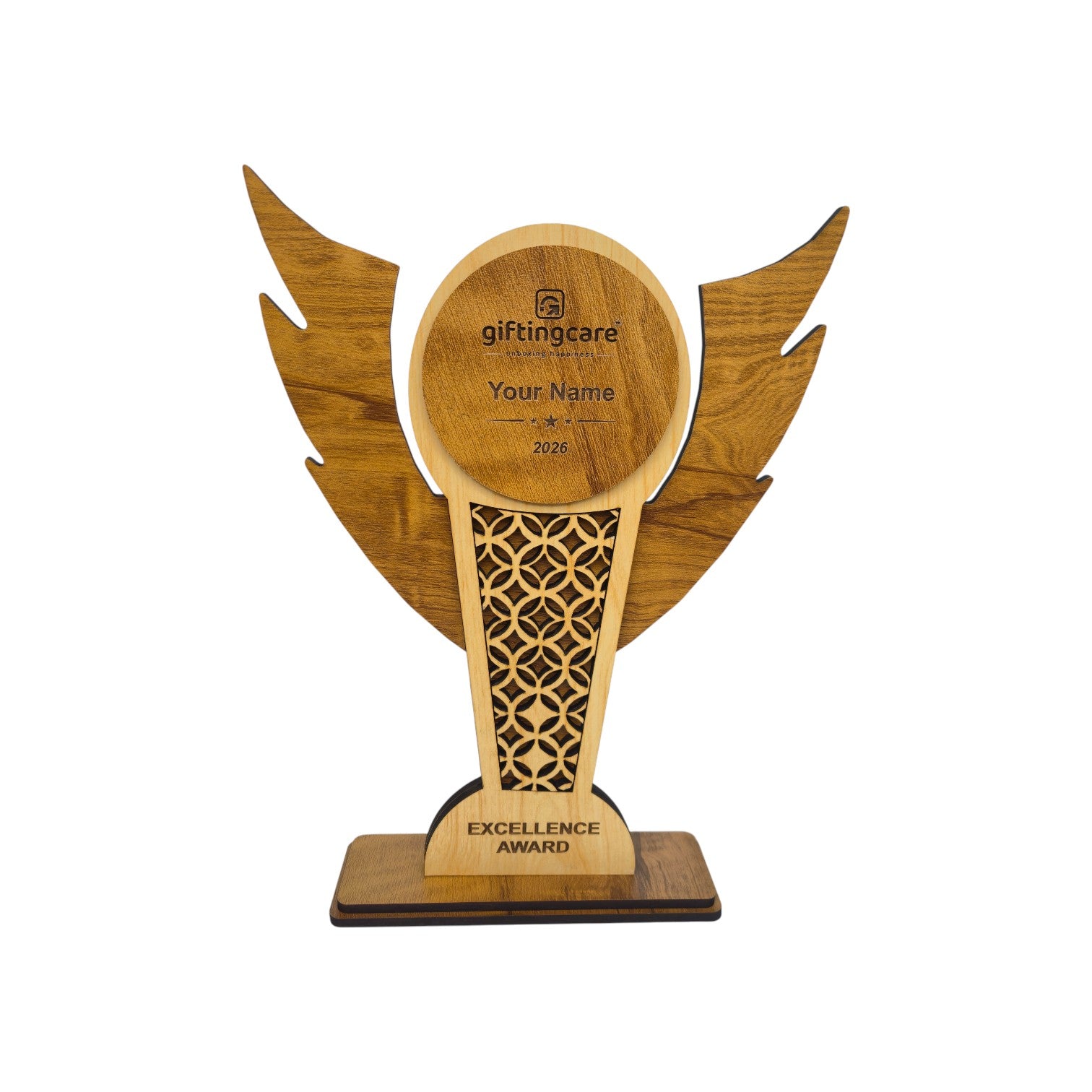 Personalized Wooden Award Trophy – MDF Recognition Plaque