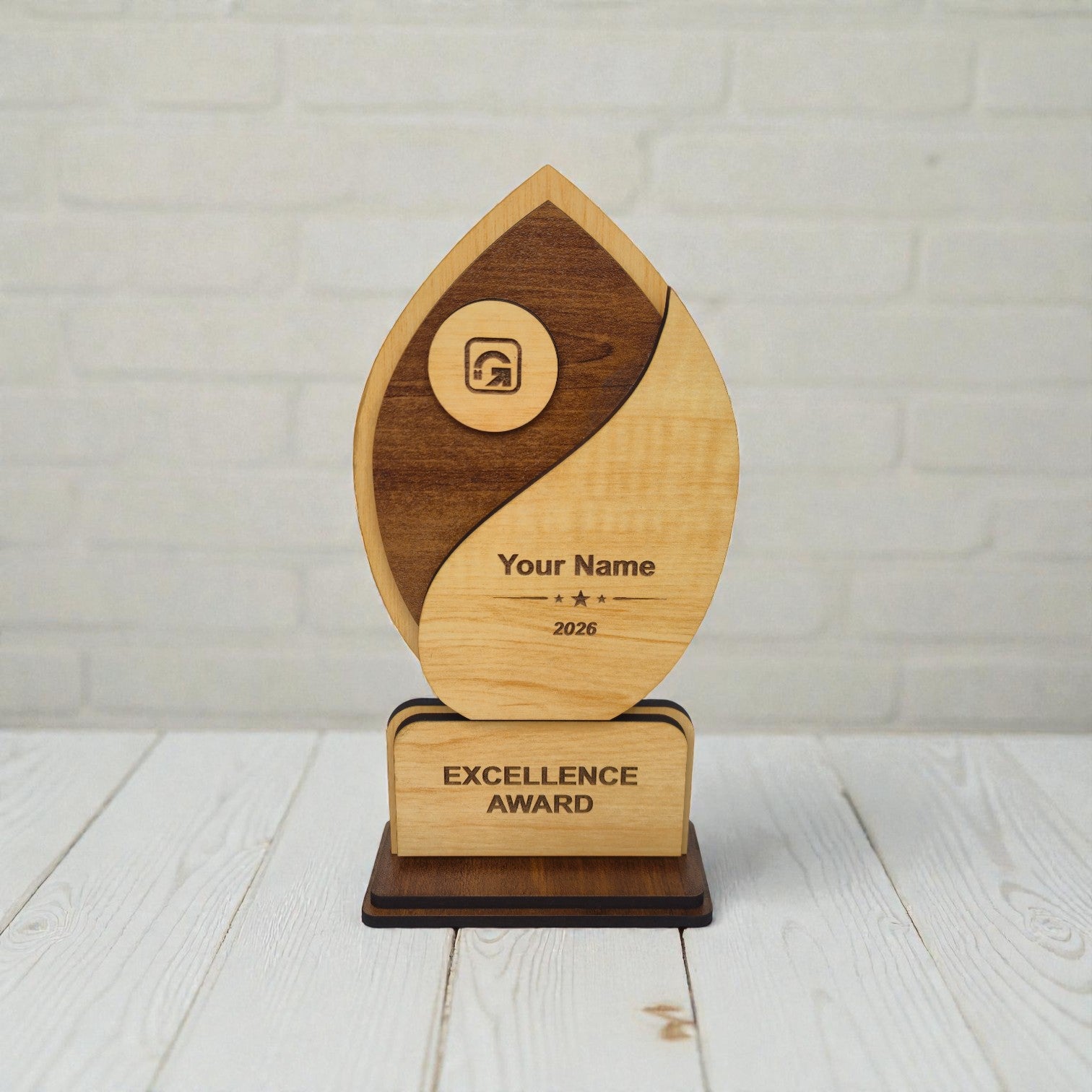 Elegant MDF Wood Memento – Custom Engraved Trophy for All Occasions