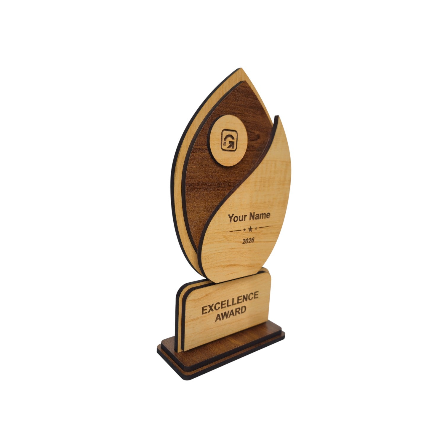 Elegant MDF Wood Memento – Custom Engraved Trophy for All Occasions